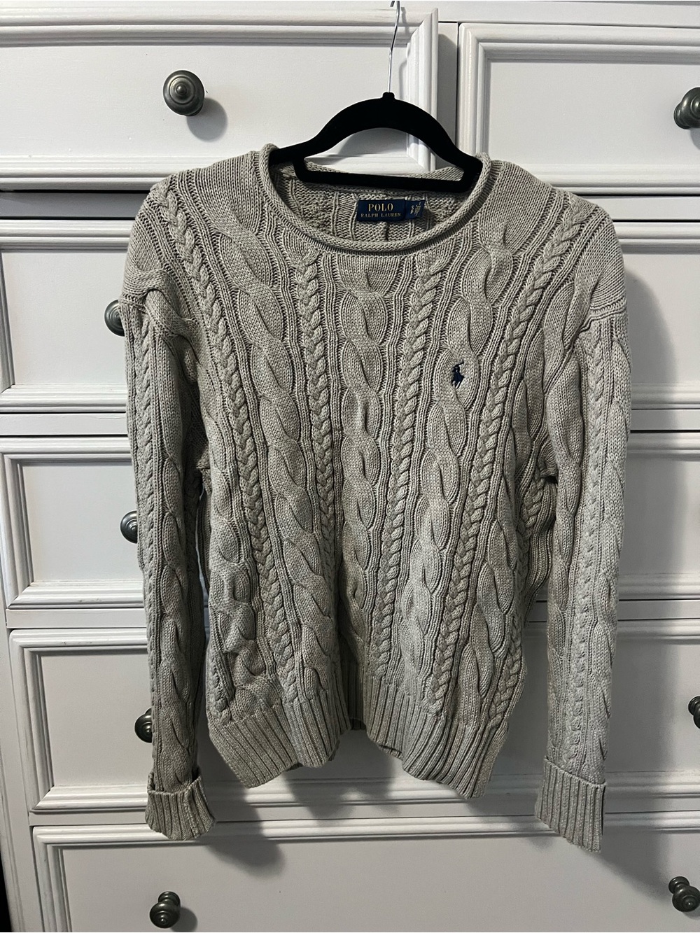Ralph Lauren Women's Cable-Knit Crewneck Sweater in Beige